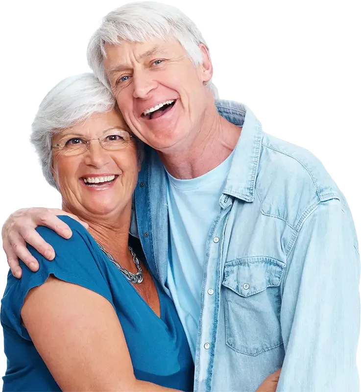 Implant dentures patient smiling
